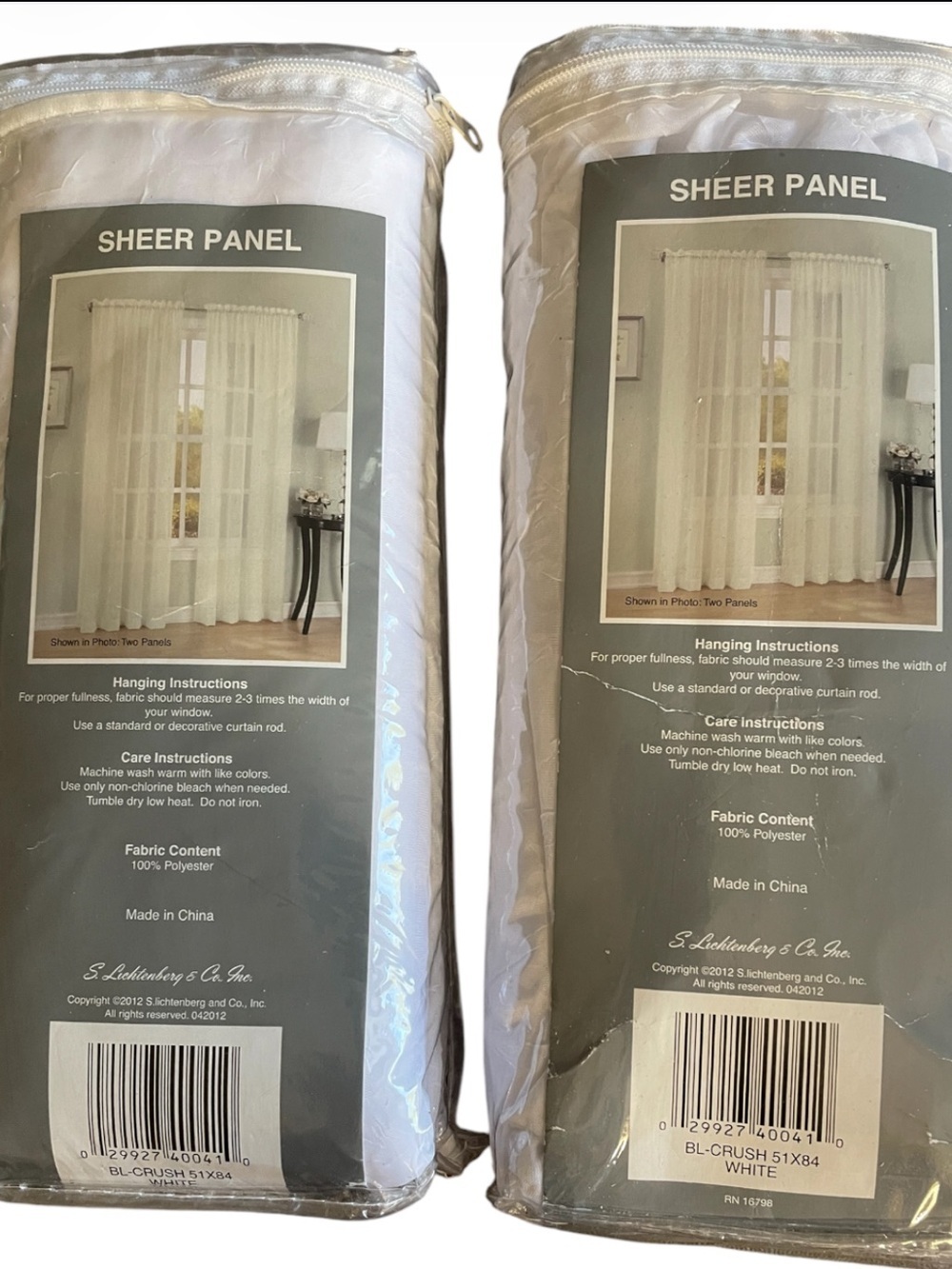 Crushed Voile Sheer Curtain Panel - White (Set of 2) - Picture 2 of 4